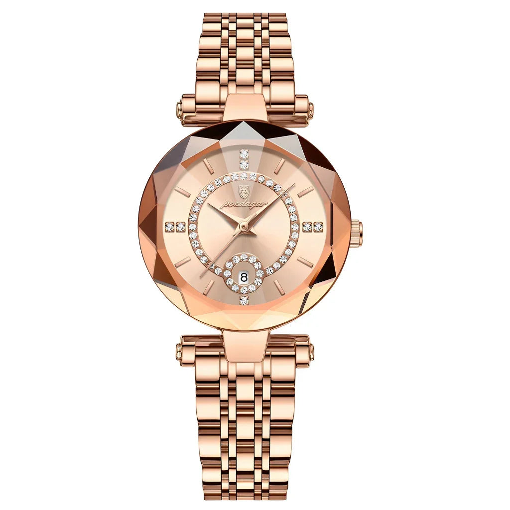 Relógio de Quartzo Poedagar 726, À Prova D'água, Data, Pulseira de Aço Inoxidável