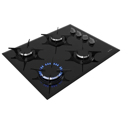 Cooktop Britânia BCT4P, 4 Bocas, Vidro Bisotê 220V