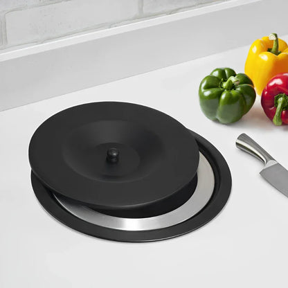 Lixeira Embutida para Pia de Cozinha, Granito 5L Alumínio Preto Fosco