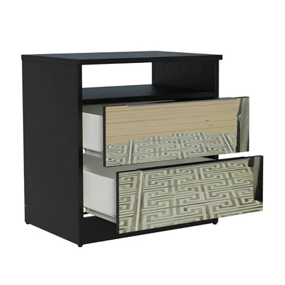 Mesa de Cabeceira com 2 Gavetas com Espelho