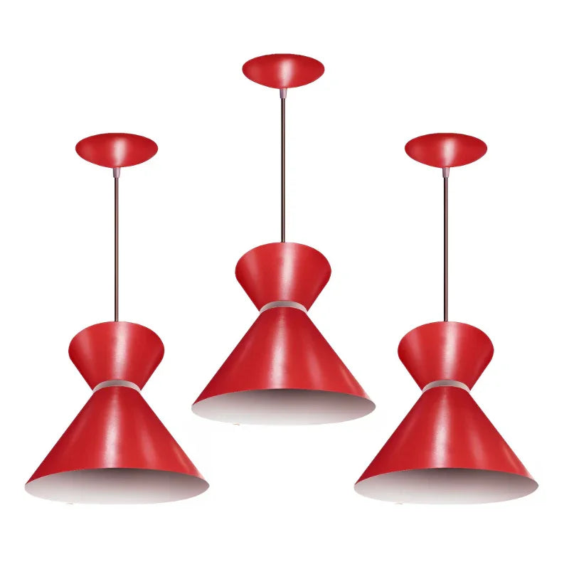 3 Luminária Pendentes 100% Alumínio em Várias Cores