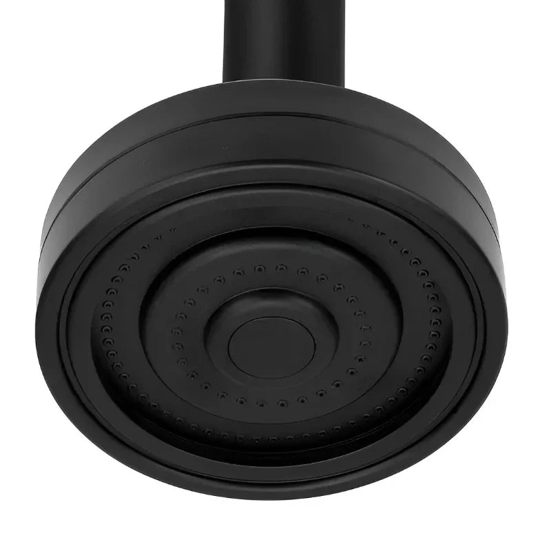 Chuveiro Redondo Preto Articulável Autolimpante para Aquecimento Solar ou a Gás