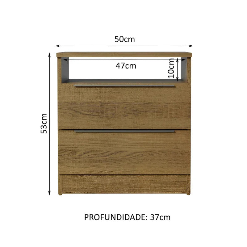 Mesa de Cabeceira com 2 Gavetas