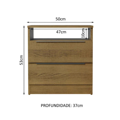 Mesa de Cabeceira com 2 Gavetas