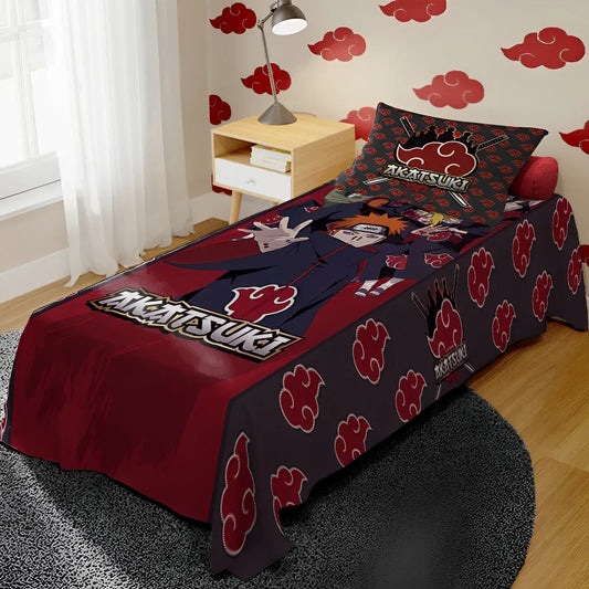 Conjunto de Lençol Cobre Leito com Fronha Akatsuki