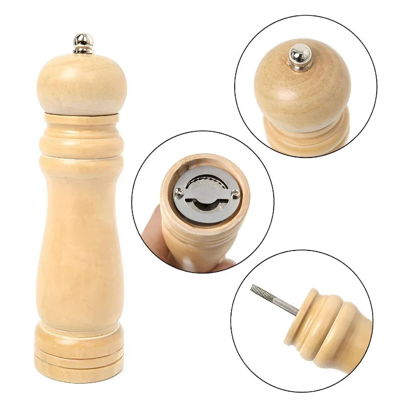 Moedor de Madeira para Pimenta e Sal