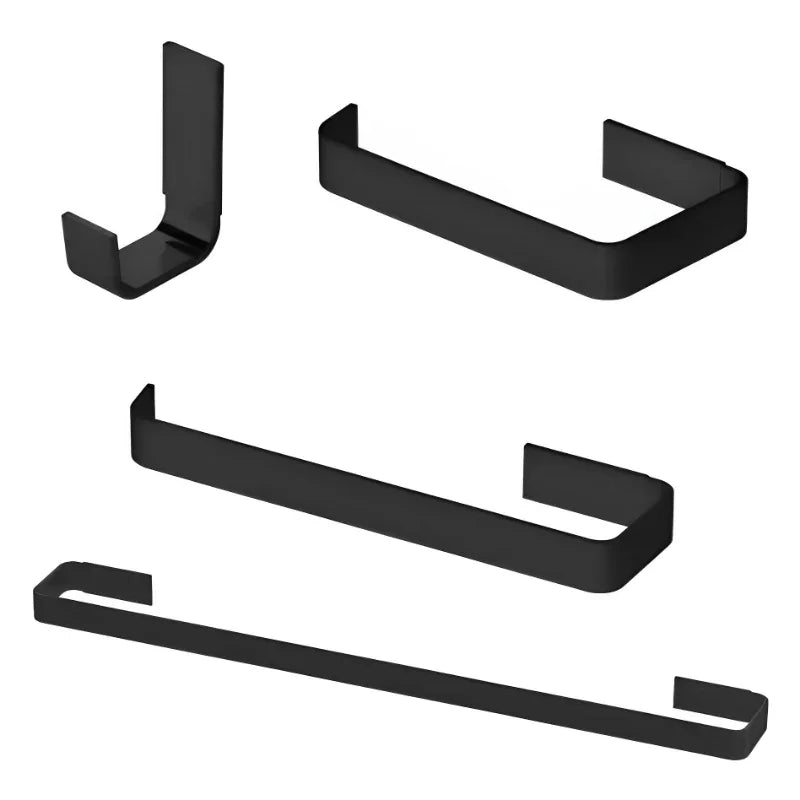 Kit 4 Acessórios para Banheiro com Porta Toalha de Banho, Rosto, Gancho e Porta Higiênico