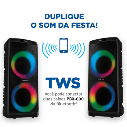 Caixa de Som Bluetooth Party Box Mondial Pbx-600 Bivolt