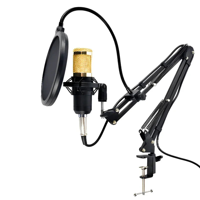 Microfone Profissional Bm800 com Pop Filter e Braço Articulado