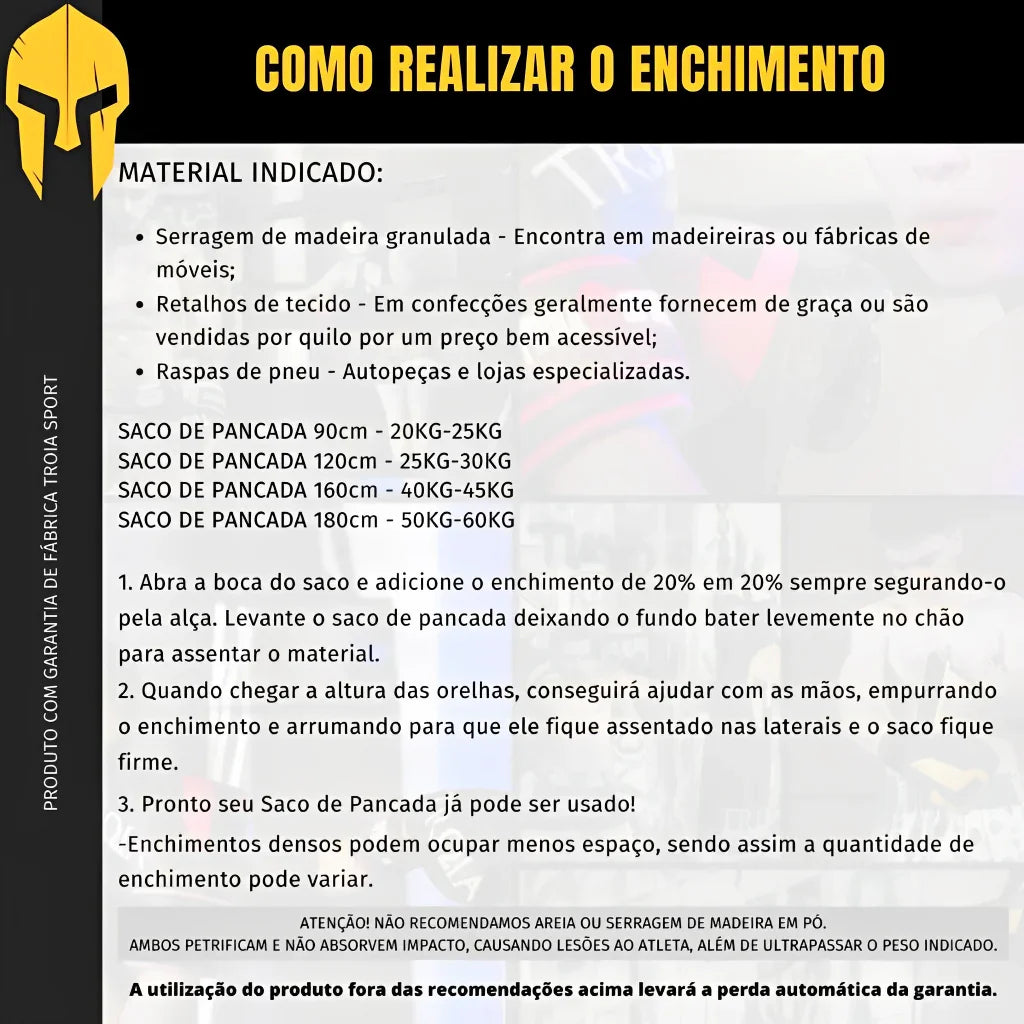 Saco de Pancada Profissional 90cm, 120cm e 160cm