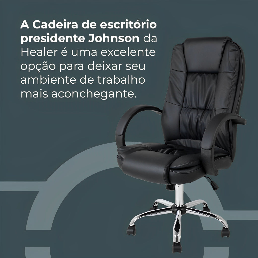 Cadeira de Escritório Presidente Johnson Healer, Preta