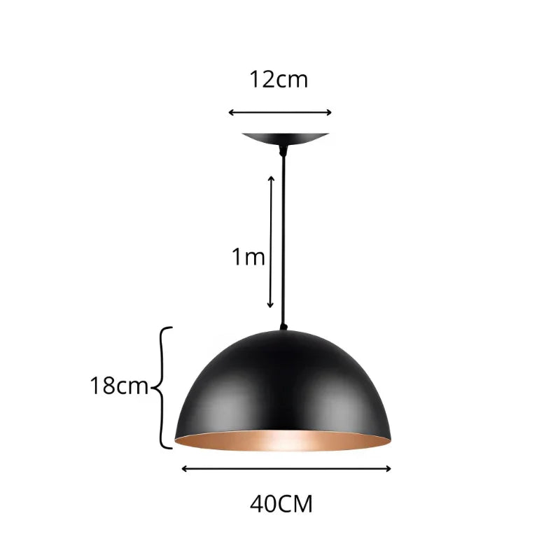 3 Luminárias Pendentes Meia Lua