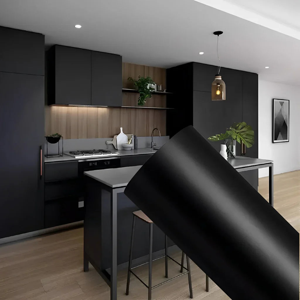 Papel Contact Adesivo Preto Fosco Lavável