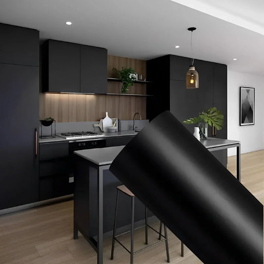 Papel Contact Adesivo Preto Fosco Lavável