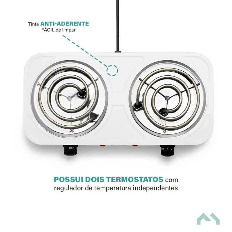 Fogão Portátil de Indução 2 Bocas para Camping e Viagem 220V