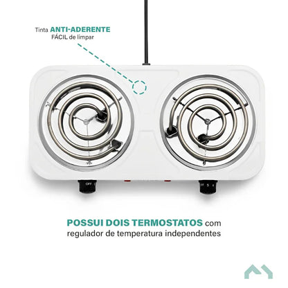 Fogão Portátil de Indução 2 Bocas para Camping e Viagem 220V