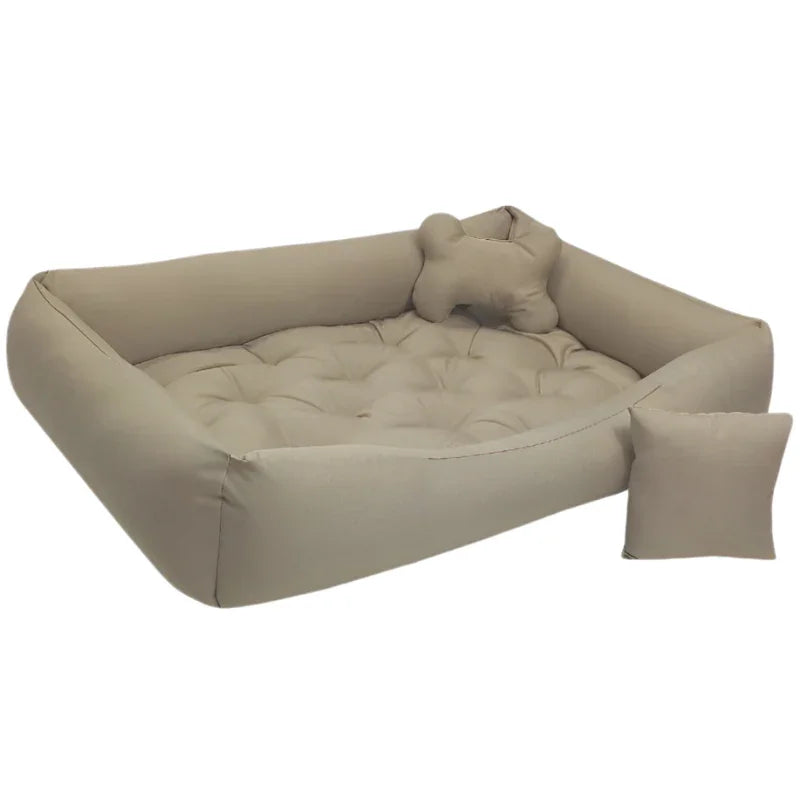Cama Pet para Cachorro de Porte Médio 80x60cm com Tapete e Brinquedo