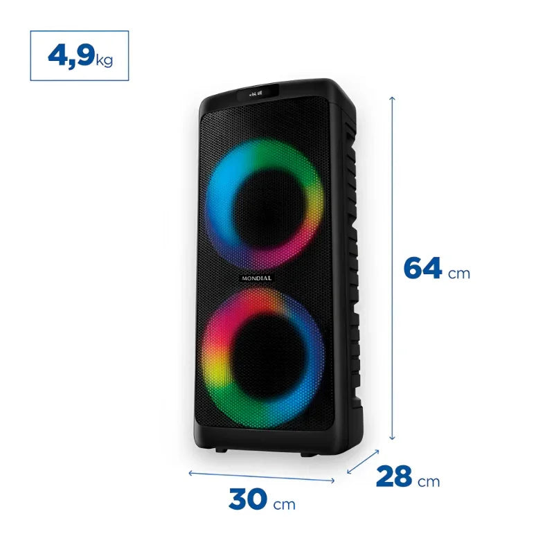 Caixa de Som Bluetooth Party Box Mondial Pbx-600 Bivolt