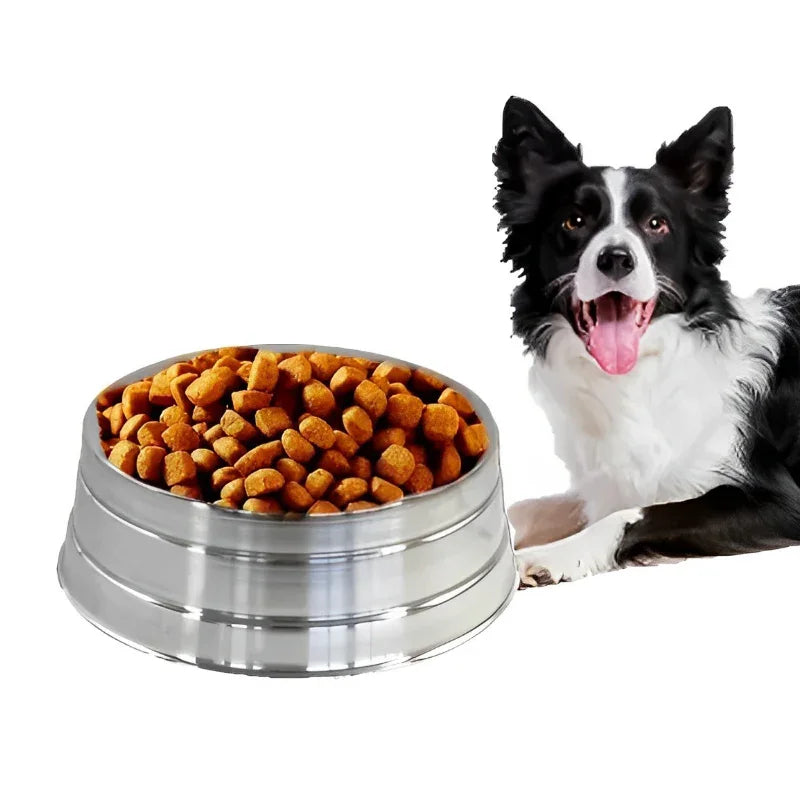 Comedouro Pesado Polido de Alumínio para Cães