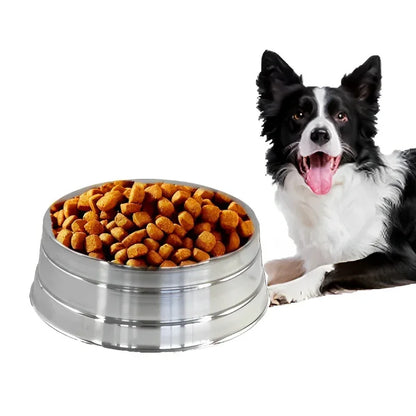 Comedouro Pesado Polido de Alumínio para Cães