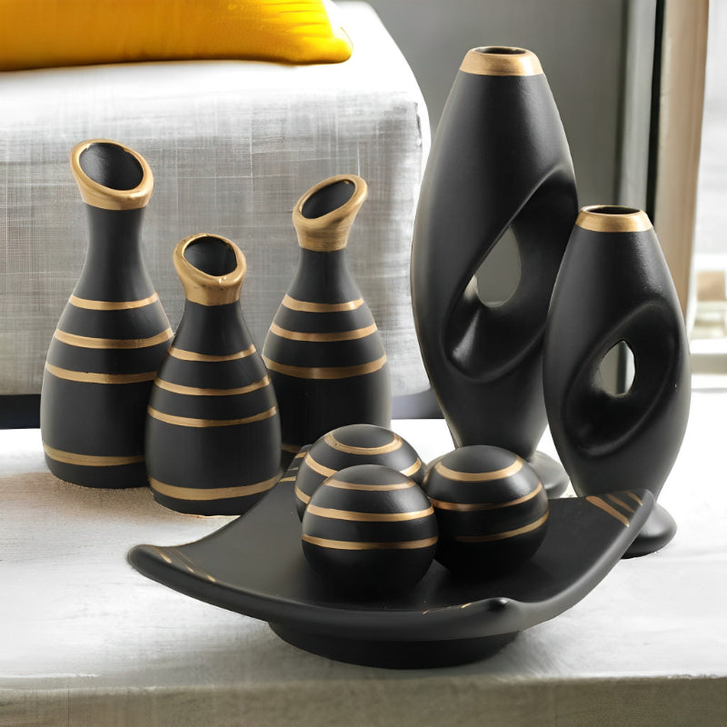 Jogo de Cerâmica Completo com 9 Peças para Centro de Mesa