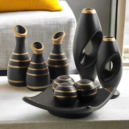 Jogo de Cerâmica Completo com 9 Peças para Centro de Mesa