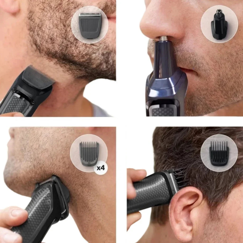 Barbeador Elétrico Philips Multigroom 6 em 1 MG3711/15, Máquina de Barbear e Aparar