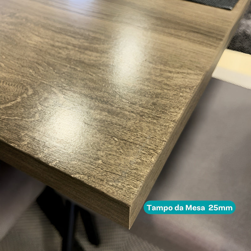 Conjunto Sala de Jantar Santana Preto Mesa e 6 Cadeiras Carraro