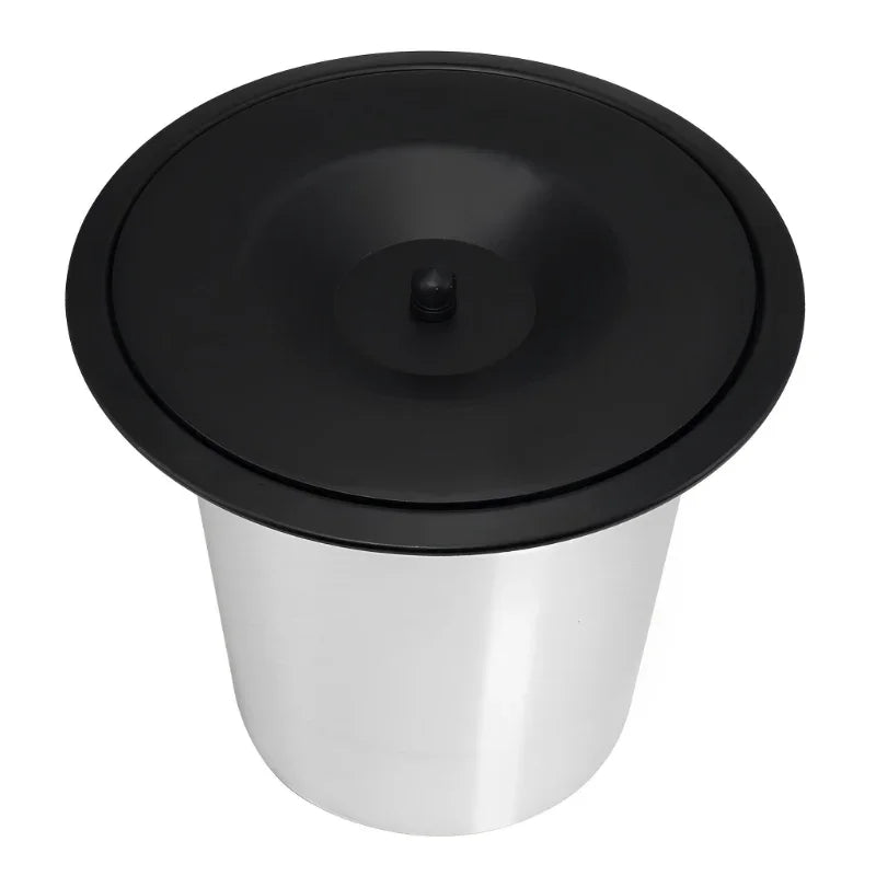 Lixeira Embutida para Pia de Cozinha, Granito 5L Alumínio Preto Fosco