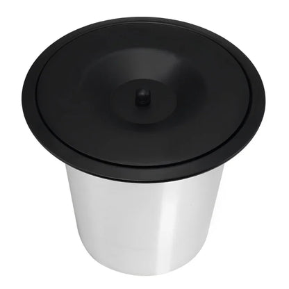 Lixeira Embutida para Pia de Cozinha, Granito 5L Alumínio Preto Fosco