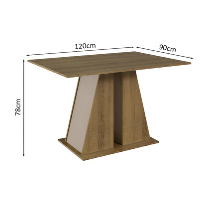 Conjunto Sala de Jantar, Mesa Tampo de Madeira com 6 Cadeiras