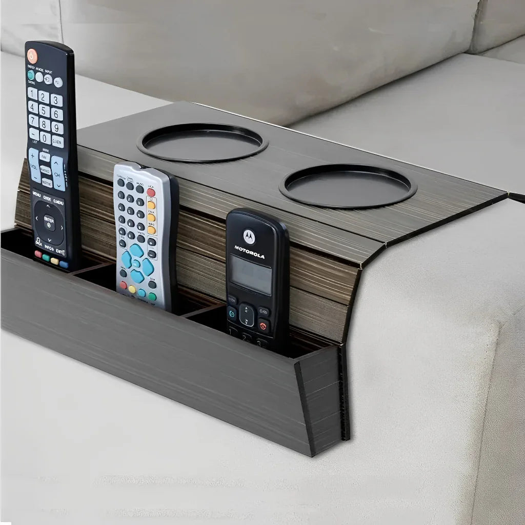 Suporte com Porta Copos e Controle para Sofá
