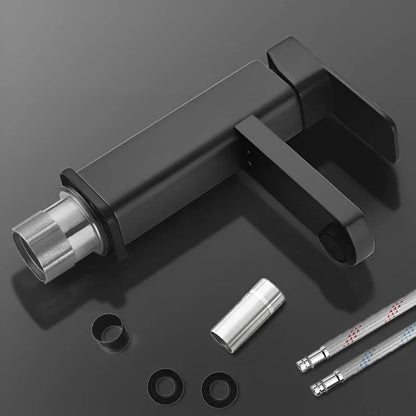 Torneira de Banheiro em Inox com Mangueira de Água Quente e Água Fria 60cm