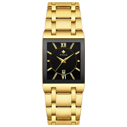 Relógio de Quartzo WWOOR 8858, Aço Inoxidável, À Prova D'água