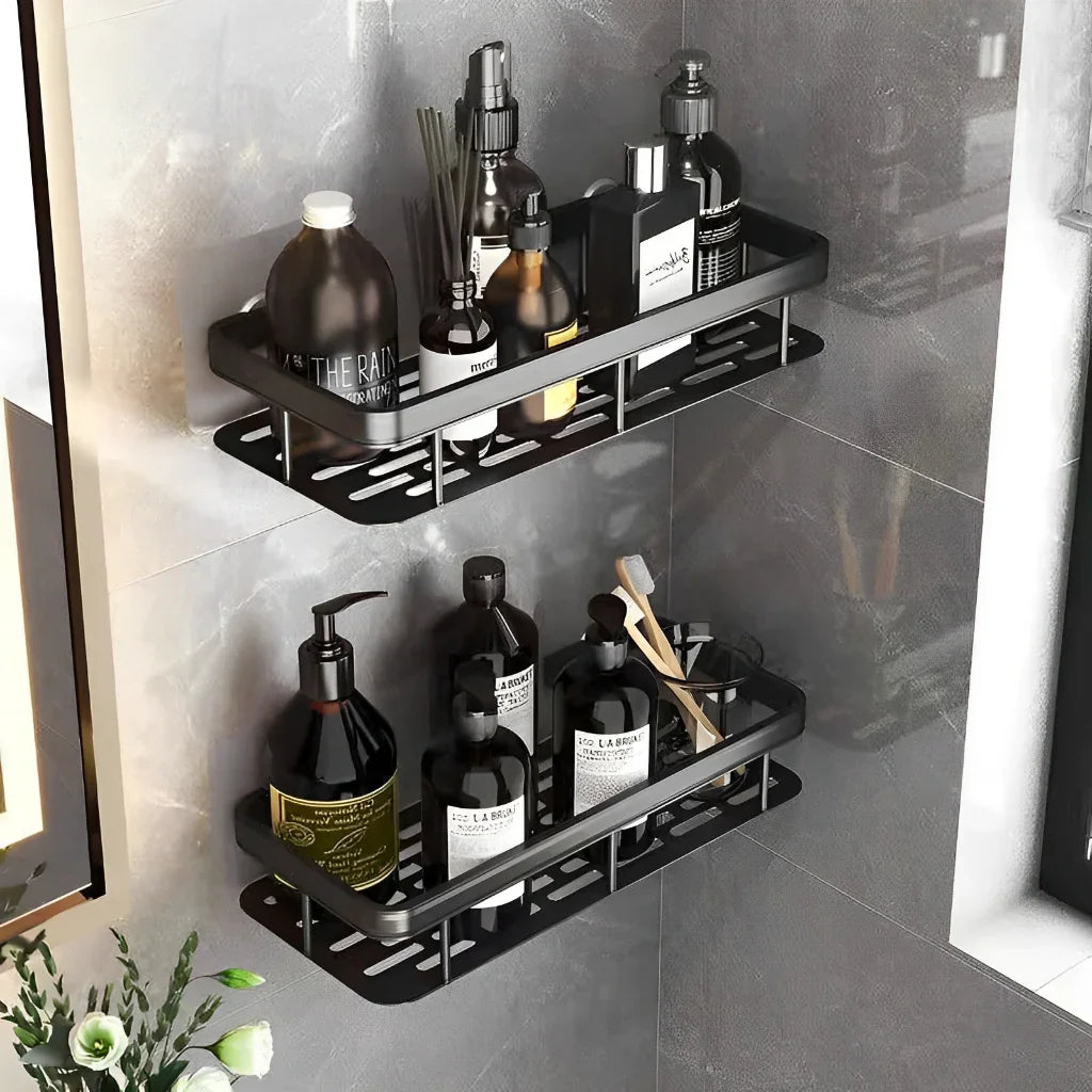 2 Prateleiras para Banheiro de Liga de Alumínio