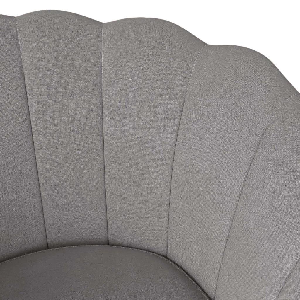 Poltrona Decorativa Petala Pés Palito Veludo Cinza Claro