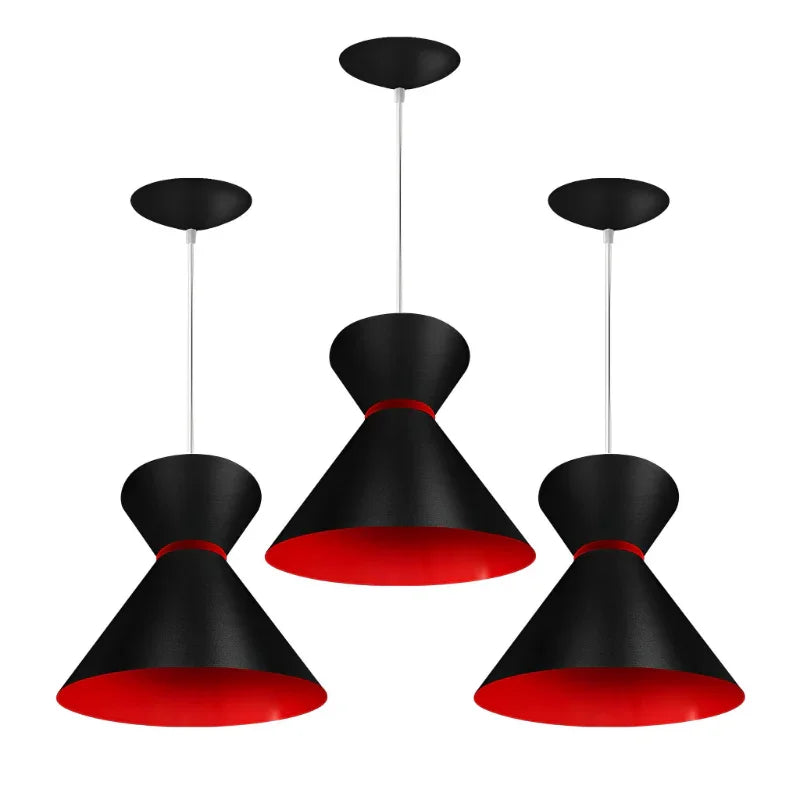 3 Luminária Pendentes 100% Alumínio em Várias Cores