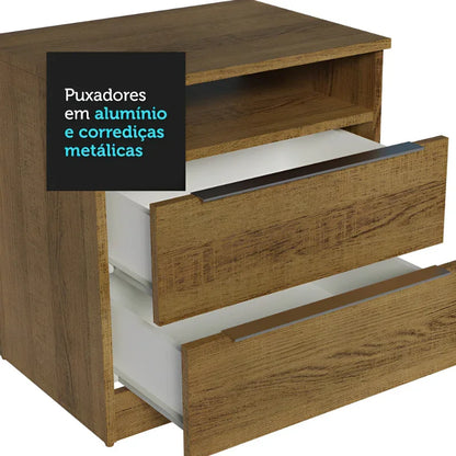 Mesa de Cabeceira com 2 Gavetas