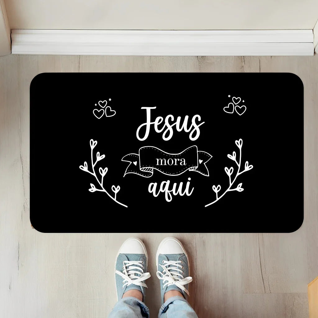 Tapete Antiderrapante de Entrada Jesus Mora Aqui