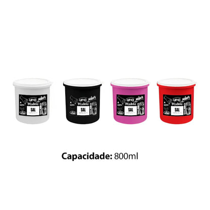 Kit 5 Potes de Plástico para Cozinha