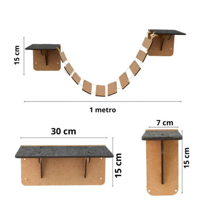 Playground de Parede para Gatos com 8 Peças