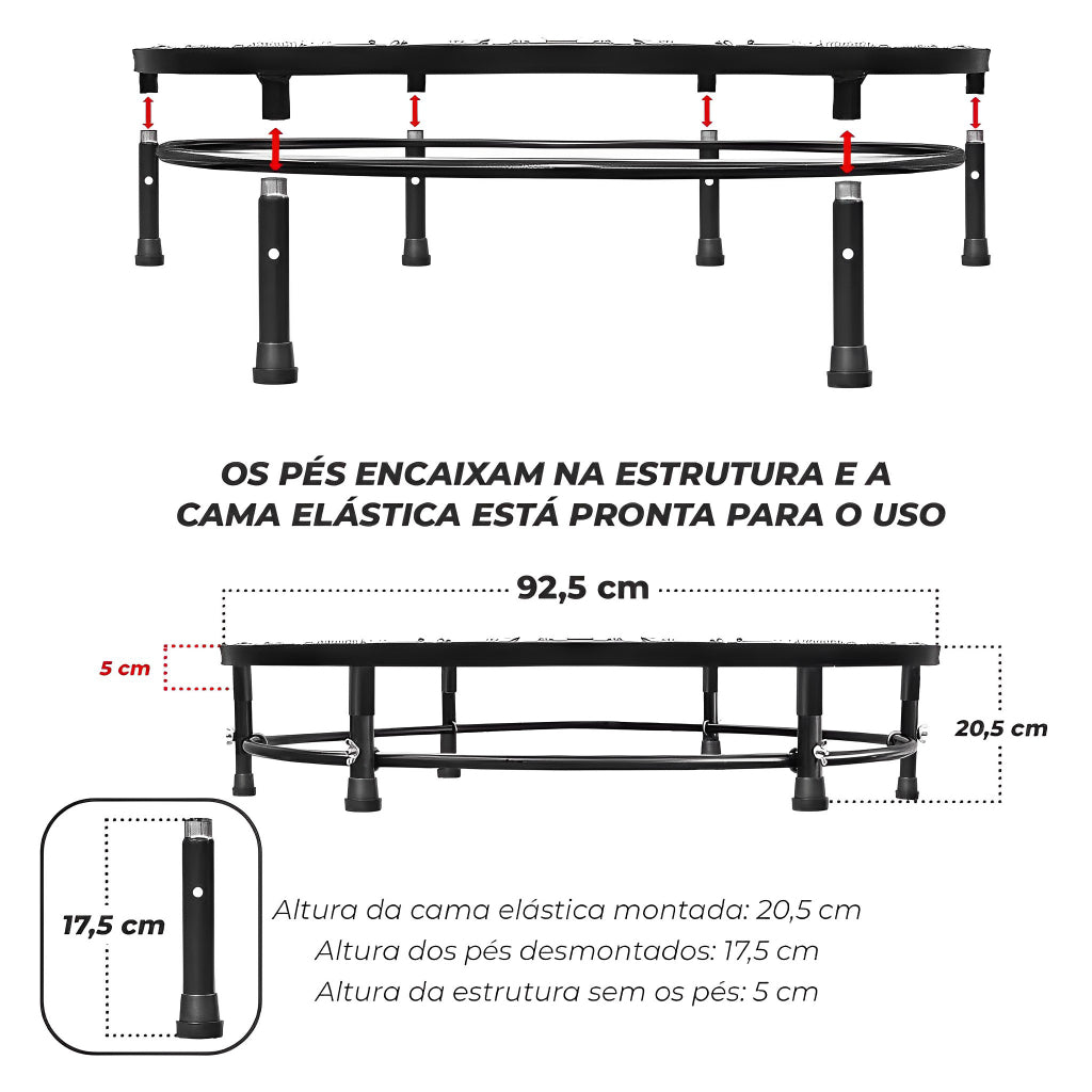 Jump Profissional 32 Molas Suporta até 200kg