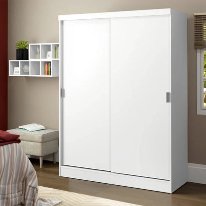 Guarda-Roupa Solteiro com 2 Portas de Correr de Madeira