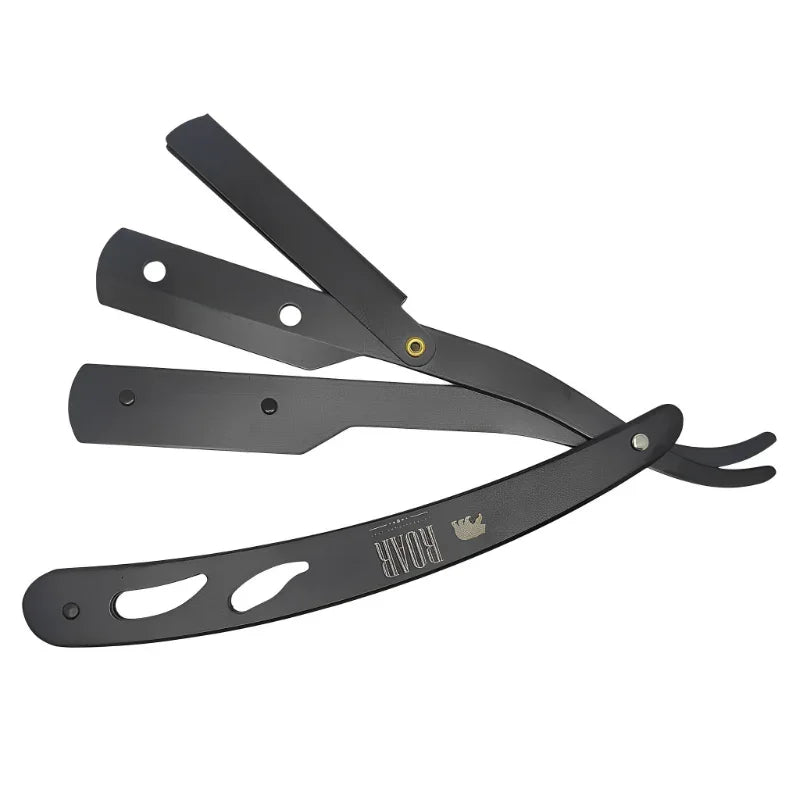 Navalha Preta Profissional em Aço Inoxidável com 2 Travas e 5 Lâminas