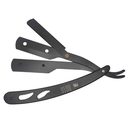 Navalha Preta Profissional em Aço Inoxidável com 2 Travas e 5 Lâminas