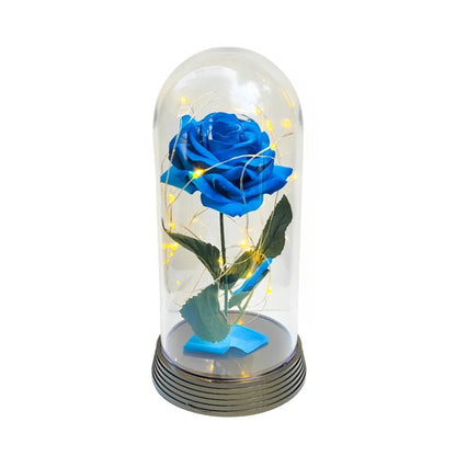 Luminária Cúpula de Acrílico com Rosa e Micro LEDs