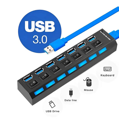 Extensão Hub USB 3.0 com 7 Portas