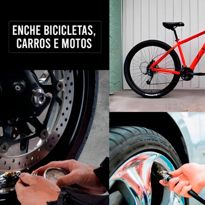 Bomba de Ar Manual para Pneus e Bolas