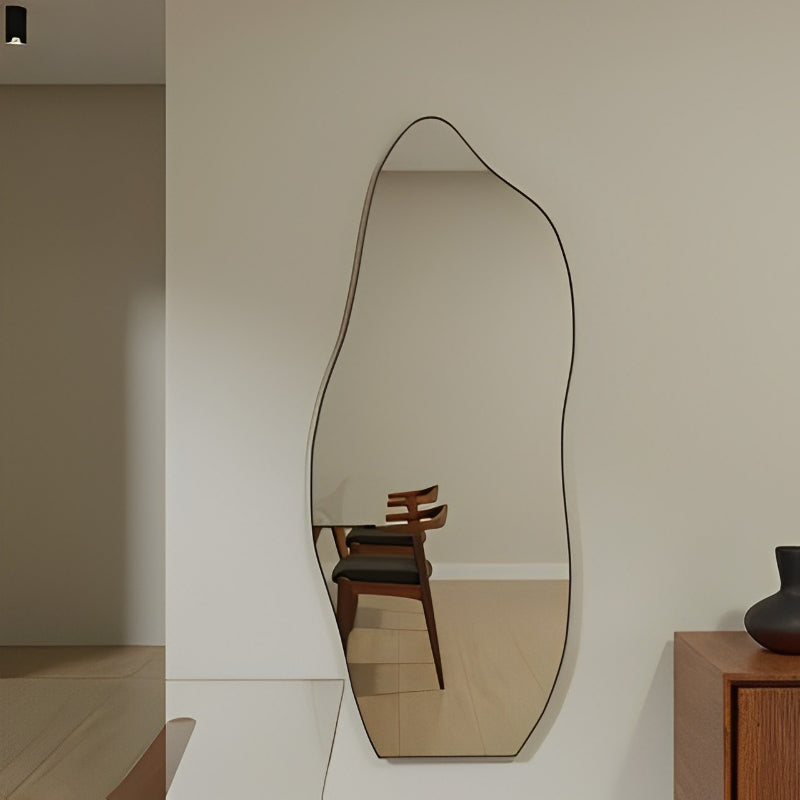 Espelho Full-Body Orgânico com Moldura de Couro 170cm x 70cm