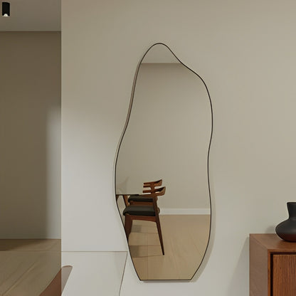 Espelho Full-Body Orgânico com Moldura de Couro 170cm x 70cm